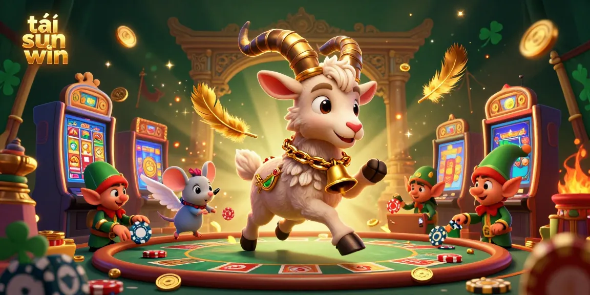 Experience the thrill of tải sun win as the Krampus goat and friends engage in lively casino action.