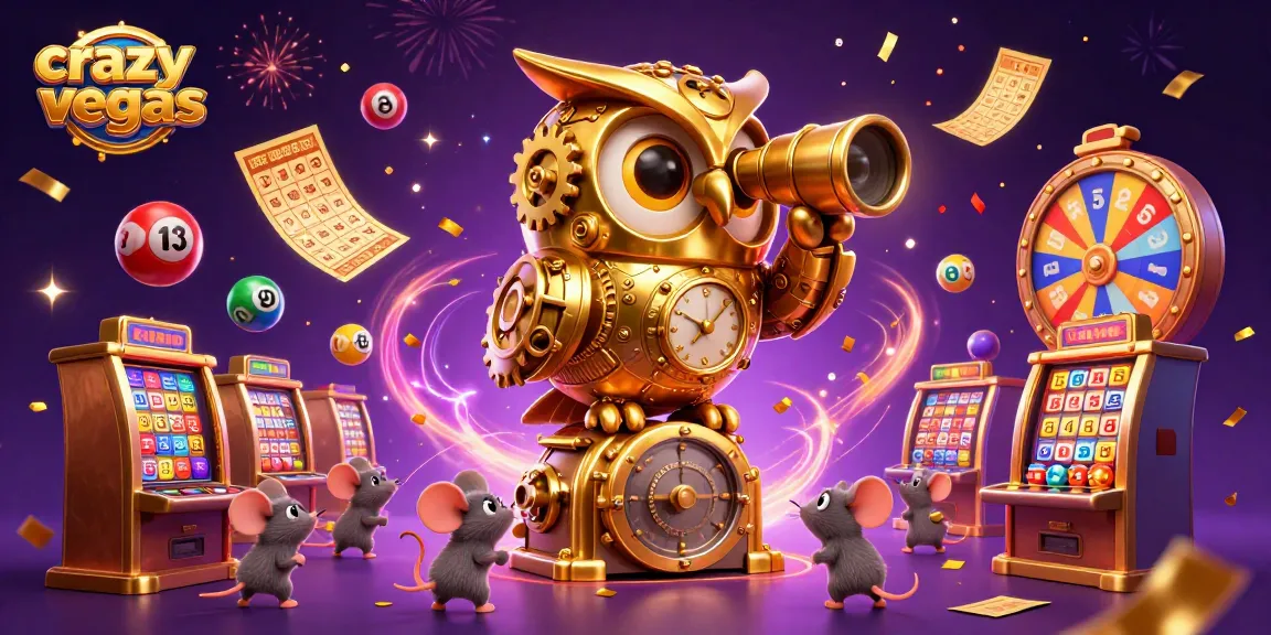 Experience high stakes action at crazyvegas with a vibrant casino scene featuring whimsical characters.