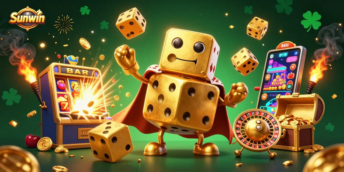 Engage with Sunwin's thrilling jackpot games featuring golden dice, vibrant slot machines, and exciting mobile gameplay.
